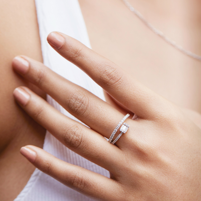 Single Line Wrap Lab Grown Diamond Ring