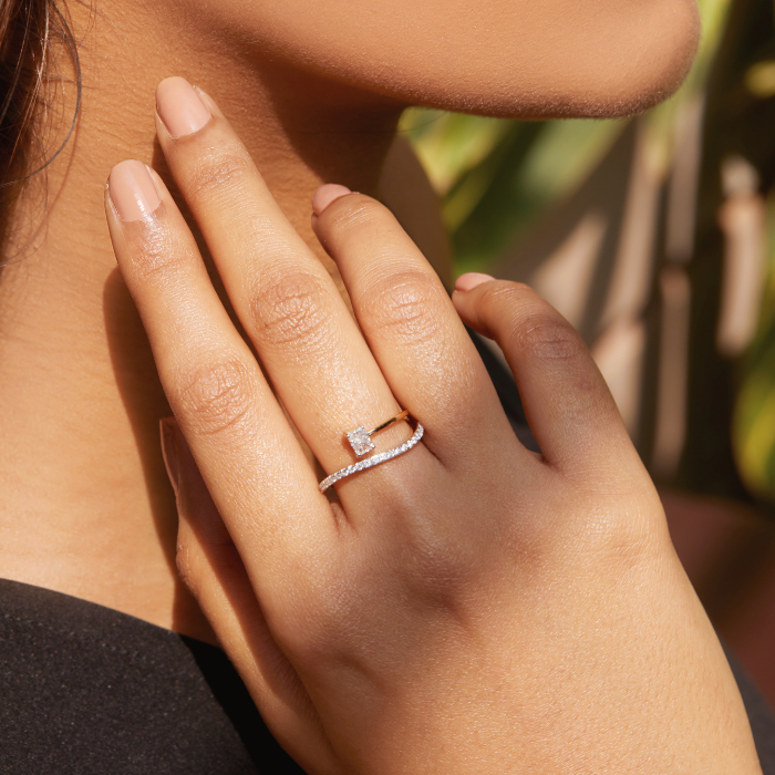 Wave Wrap Radiant Lab Grown Diamond Ring