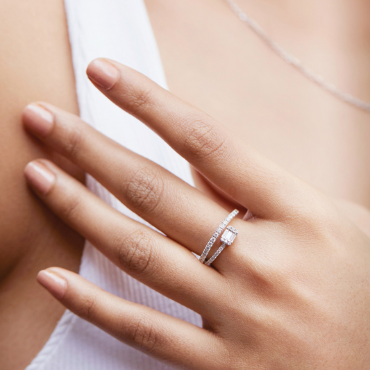 Single Line Wrap Lab Grown Diamond Ring