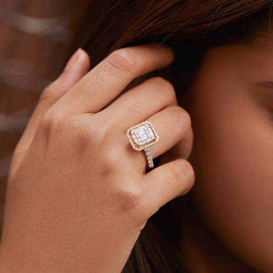 Emerald Halo Set Lab Grown Diamond Ring