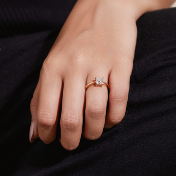 Princess Solitaire Ring 0.90 Ct