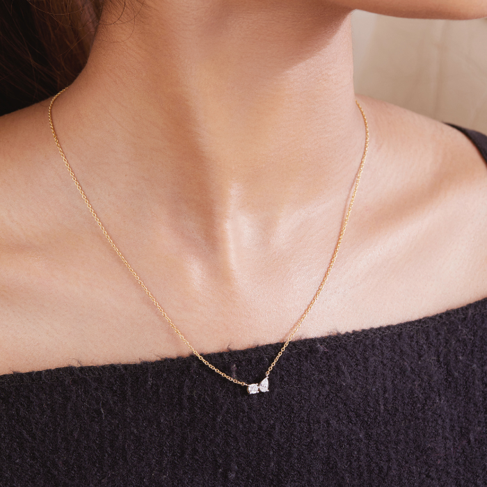 Duo Necklace Lab Grown Diamond 0.50 cts