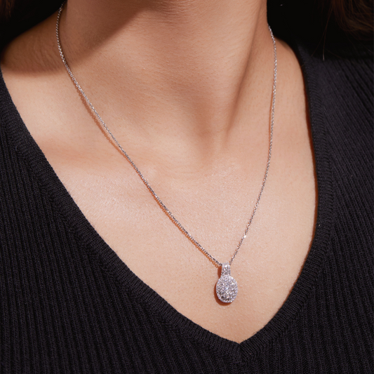 Oval Halo Lab Grown Diamond Illusion Pendant