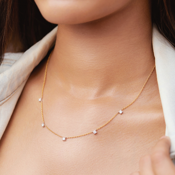 "Multi-Drop Round Lab Grown Diamond Necklace 0.50 Ct  "