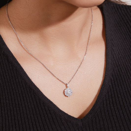 Flower Illusion Lab Grown Diamond Pendant