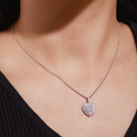 Heart Shape Lab Grown Diamond Double Halo Illusion